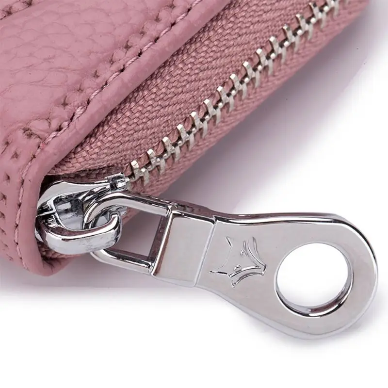 PU Leather RFID Blocking Credit Card Holder Wallet Zipper Change Coin Bag for Women