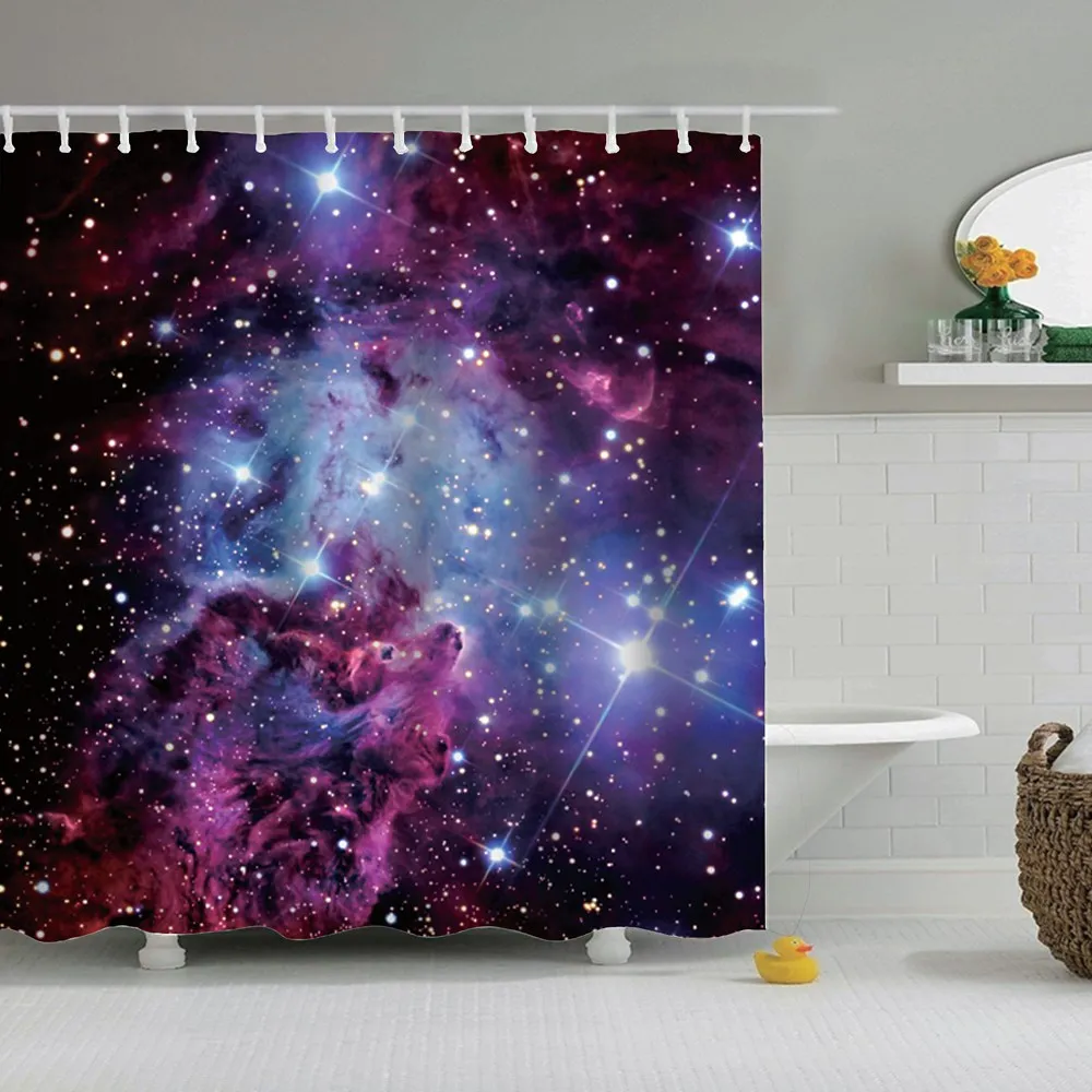 Занавеска для душа Dafield со звездами космосом галактикой внешней Туманностью
