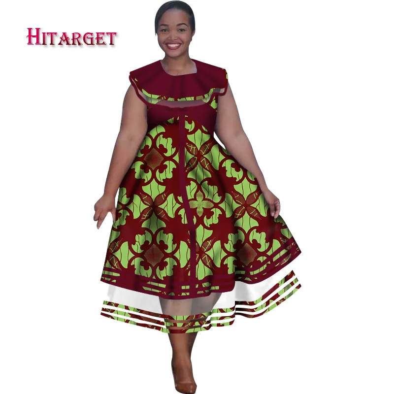 Африканские платья с принтом для женщин, Длинные Макси платья с оборками, Дашики, плюс размер 5XL, африканские женские платья "Анкара" WY5289 - Цвет: 5