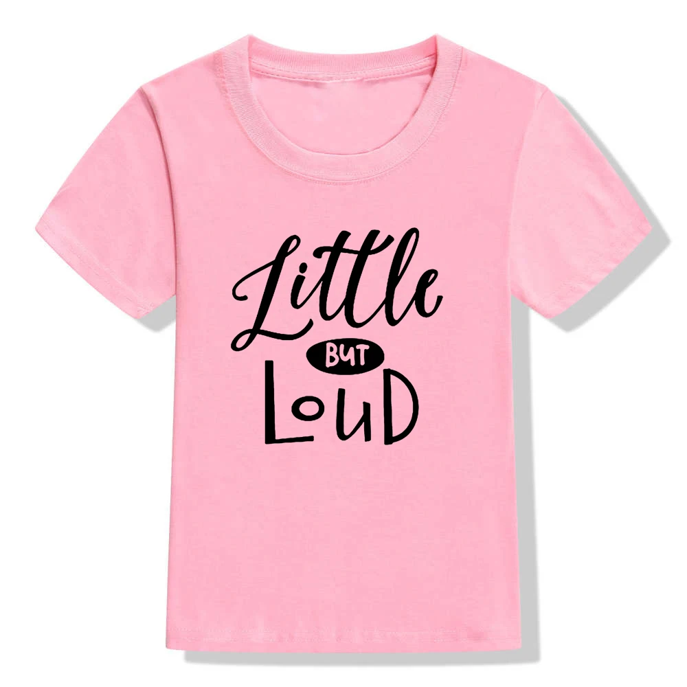 Детская футболка с надписью Little But Loud футболка для мальчиков и девочек, одежда для малышей забавные модные футболки, Прямая поставка - Цвет: H406-KSTPK-