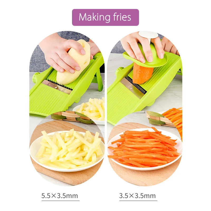 Овощерезка Mandoline Slicer Картофель фри Картофельная терка Морковь Овощечистка Регулируемая овощерезка Кухонные принадлежности
