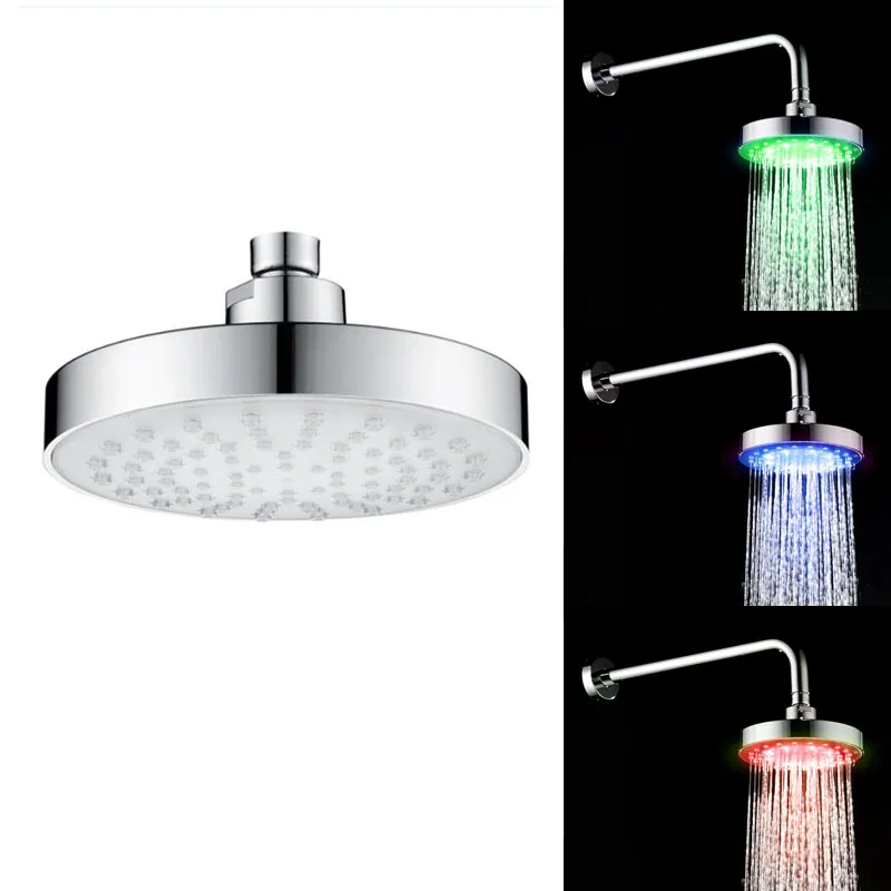 

Top Shower Head LED Circle Top Spray Colorful since Color Changing Top Spray New Style 6-Inch Temperature Control Three-Color SD