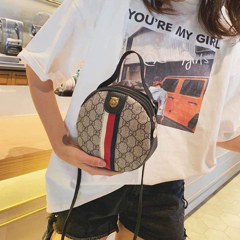 

2019 New Style Korean-style Fashion Printed Pu WOMEN'S Bag Cool Versatile Mini Handbag Shoulder Mobile Phone Bag