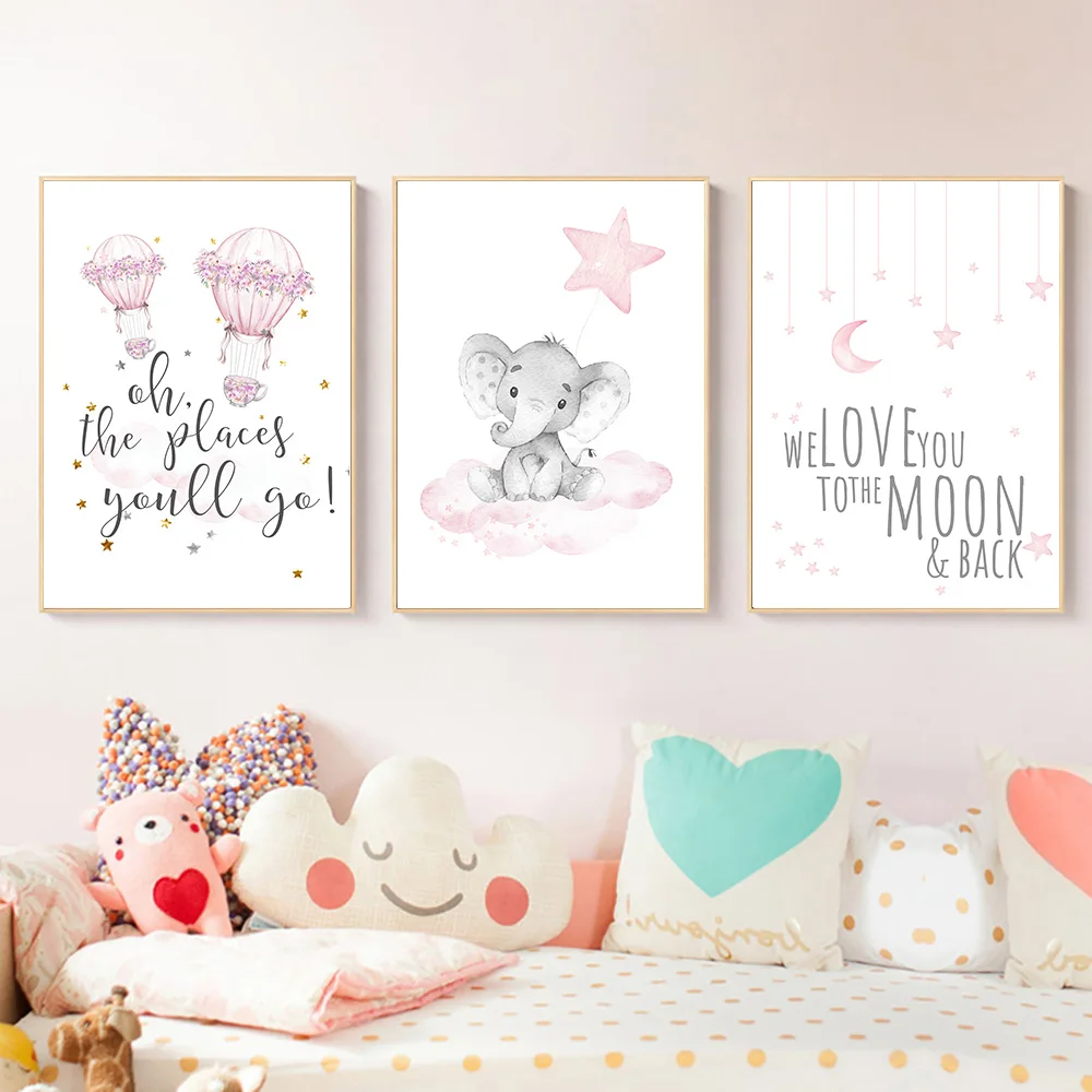Pink-Star-Moon-Elephant-Art-Poster-Rainbow-Canvas-Print-Nursery-Wall-Art-Painting-Posters-Nordic-Picture (2)