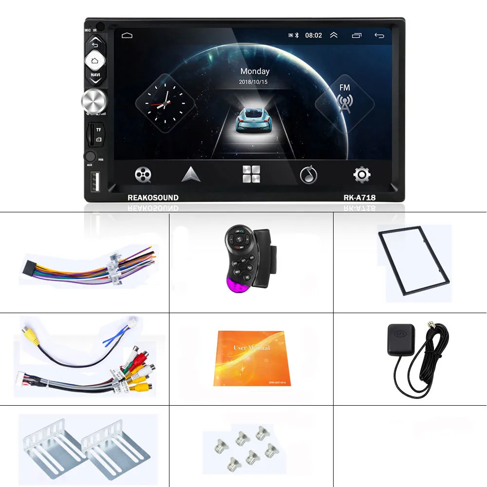 LeeKooLuu 2din Andriod автомобильный мультимедийный плеер gps Wifi MirrorLink 2 Din 7 ''Авторадио кассета рекордер Стерео FM аудио радио