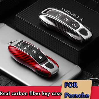 

Carbon Fiber Remote Fob Key Case Shell Cover For Porsche Panamera 970 971 Cayenne Macan Boxster Cayman 981 982 718 991 911 918
