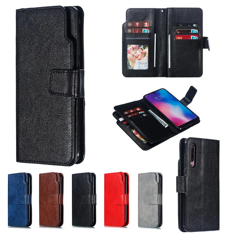 

Flip Bracket Cover Shell For Xiaomi Redmi Note 9 8A 8 7A 7 6 Pro Lite 9T CC9E With Card Pocket Phone Cases Business Cover Coque