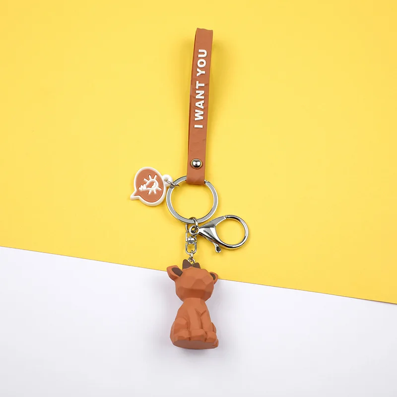 2019 New Fashion Cute Dinosaur Keychain Key Ring Fashion Cartoon PU Key Chain Creative Car Bag Phone Key Ring (18)