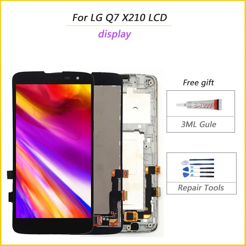 100% протестированный дисплей для LG Q7 K7 LTE X210 X210DS Q610 Q610YB сенсорный экран с рамкой
