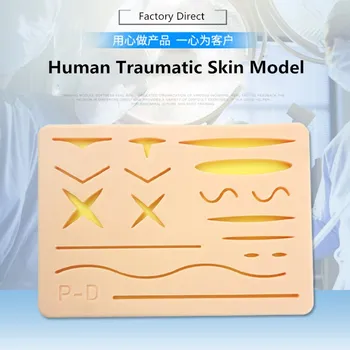 

Human Traumatic Skin Model Suturing Training Pad Suture Training Kit for Doctor Nurse Student Practice tool