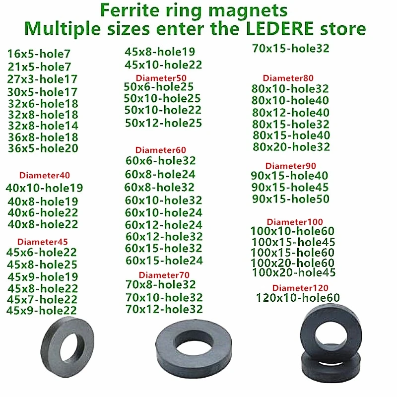 OD 140 X ID 75 X 20 mm T CMS Magnetics Grade 8 Ceramic Ring Magnet 
