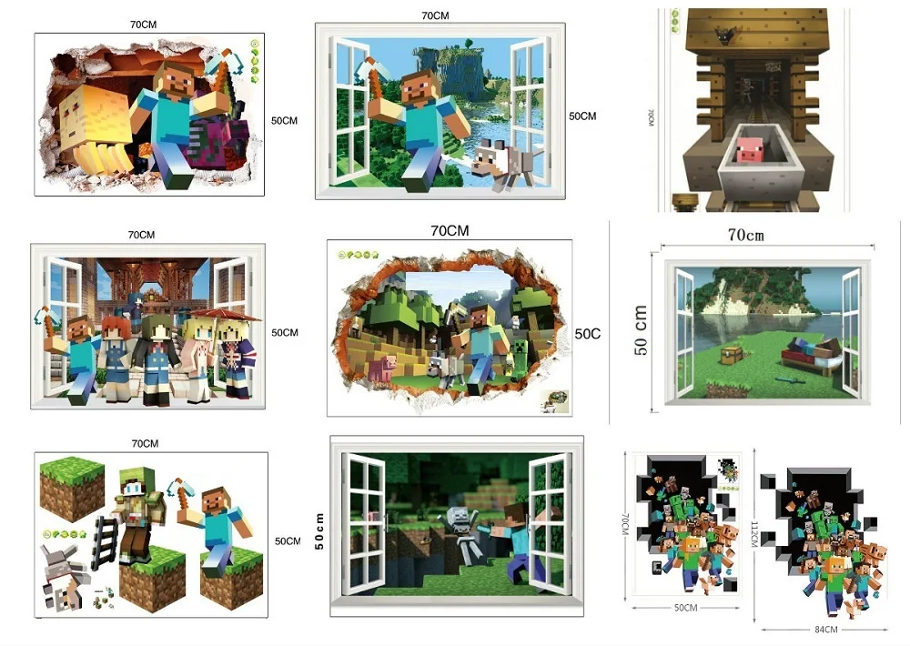 3d популярные настенные наклейки для игровой комнаты, украшения детской комнаты, сделай сам, для спальни мальчика, настенные наклейки, ПВХ плакат