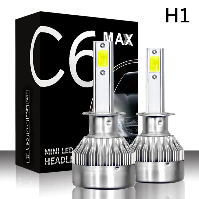 2 шт. C6 MAX Mini H1 H7 H8 9005 Автомобильные фары 72 Вт 8000lm 6000 К холодный белый для