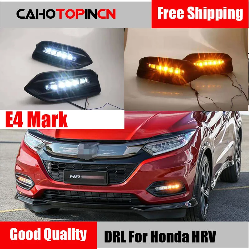 Front Fog Lamp Fog Light Eyelid Cover Trim ABS 2PCS For Honda Vezel HR-V 2014-17