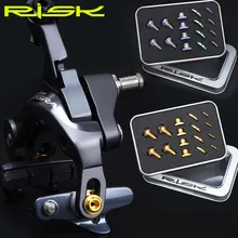 RISK 16pcs Titanium Alloy Screws for R8000/DA/R7000 Road Bike C Brake Shoes C Clamp Brake Pad Fixing Nuts Bolts Kits with Gasket