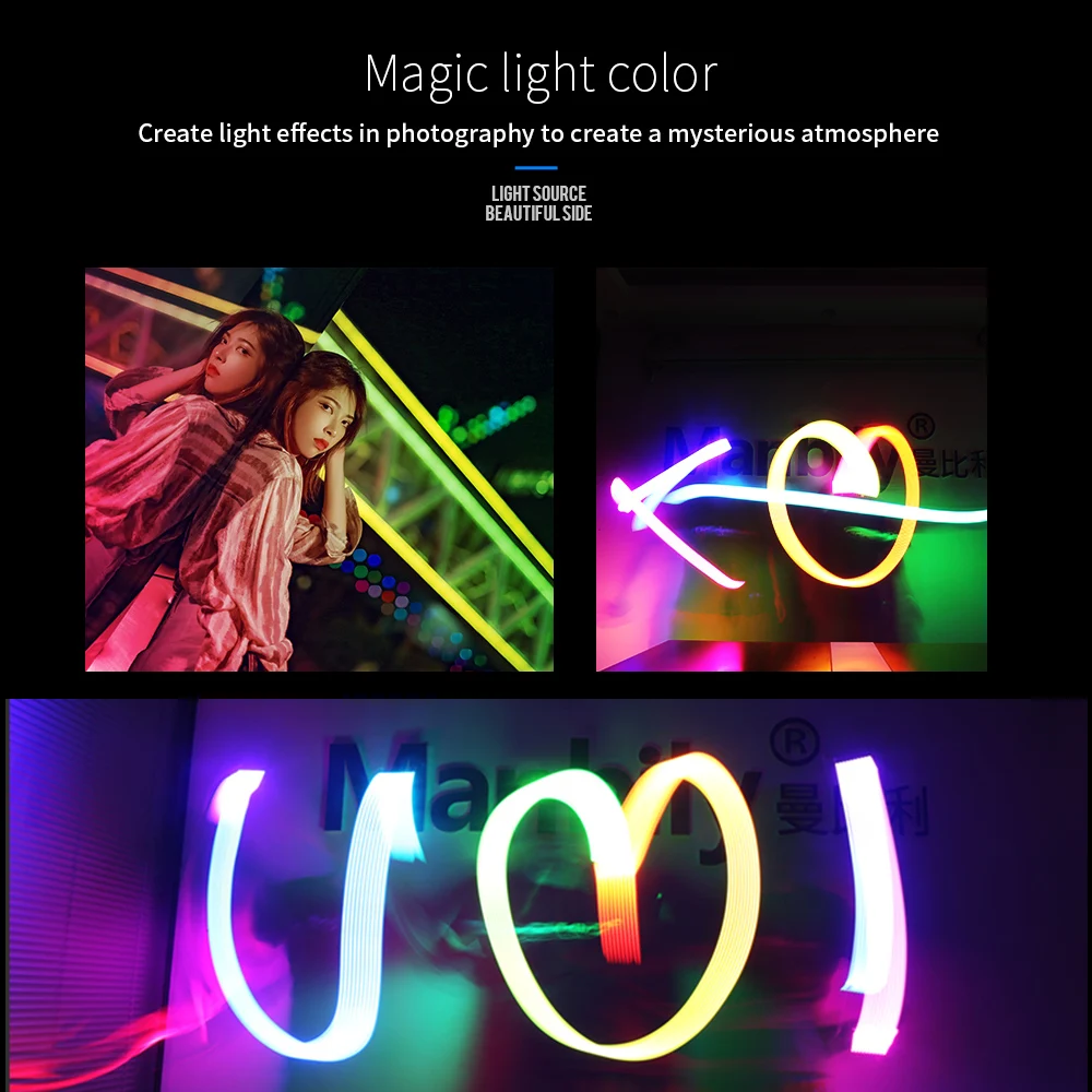 Светодиодная мини панель Andoer RGB для видеосъемки карманная лампа YouTube освещение