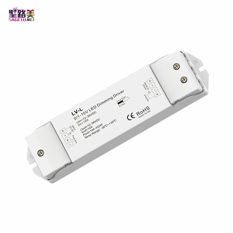 Lv-L 0-10V O 1-10V Dimming Led Driver Dc 12-36V 12V Pwm Cv Uscita Push Dim 12.5A 144-432W
