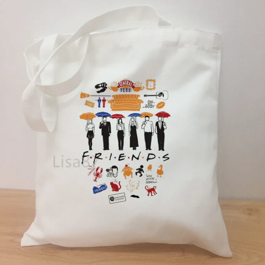 Casual shoulder large capacity simple shopping bag Friends TV Fans girls hand bag women simple package bag Tote Bag