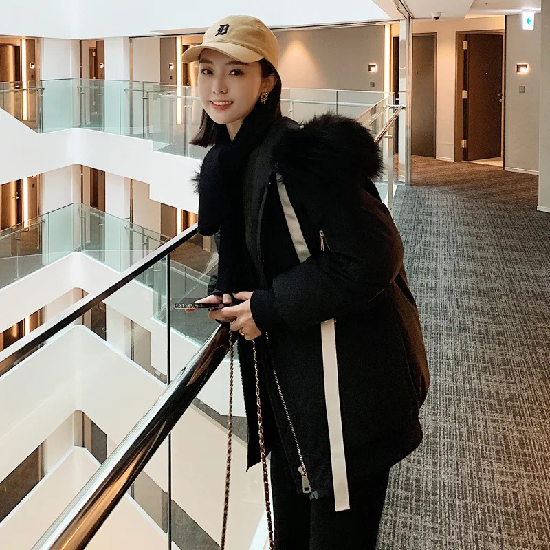 

Photo Shoot 2019 New Style down Jacket Women's Short Parka Students Casual BF Style Cotton Coat