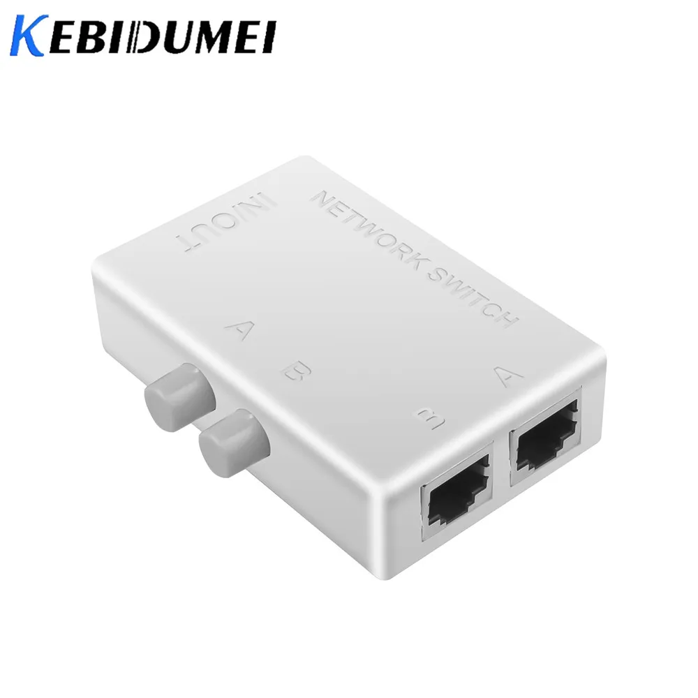 

Kebidumei Mini 2 Port RJ45 RJ-45 Network Switch Ethernet Box Switcher Dual 2 Way Port Manual Sharing Switch Adapter HUB