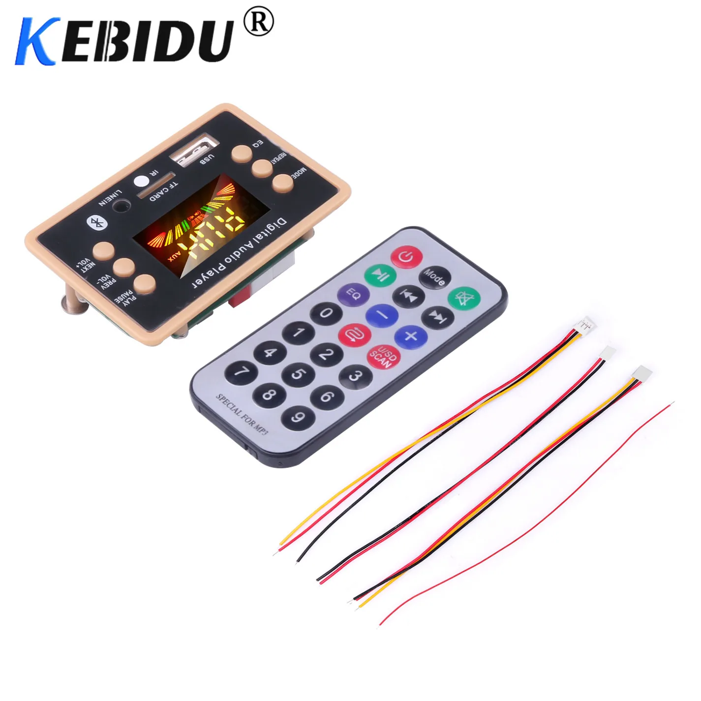 Kebidu 5V 12V MP3 Bluetooth 5,0 декодер, декодирующая плата модуль машину с USB, туманный распылитель, MP3 плеер WMA, WAV, слот для карт TF/USB/плата FM модуль