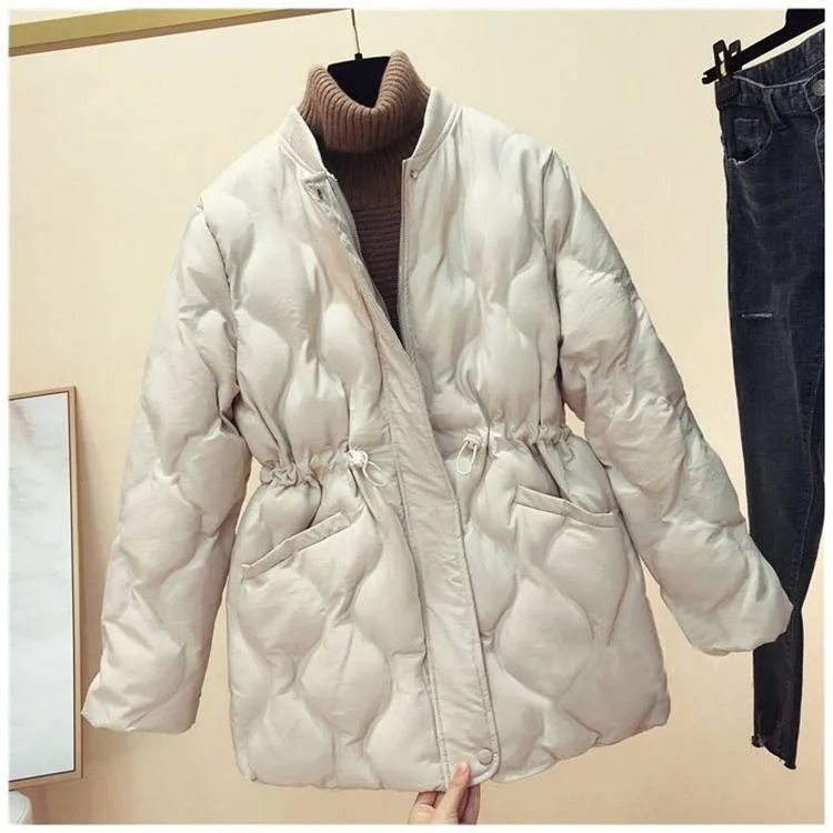 short white puffer jacket