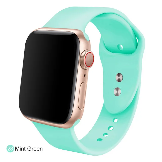 Мягкий силиконовый спортивный ремешок для 38 мм Apple Watch Series 3 4 5 42 мм сменный ремешок на запястье для iWatch Sports Edition 40 мм - Цвет ремешка: mint green