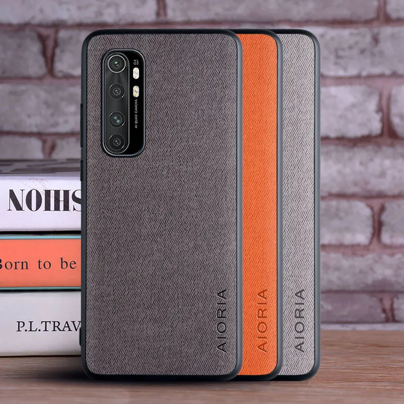 Чехол для Xiaomi mi note 10 pro Lite роскошный текстильный кожаный чехол мягкий ТПУ твердый