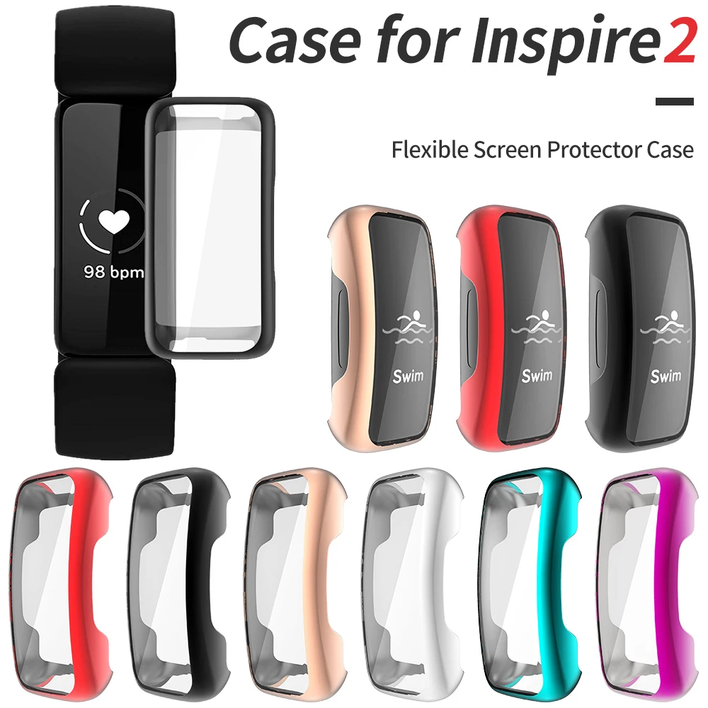 

New Arrival Screen Protector Cover for Fitbit Inspire 2 Watch Case Inspire2 Flexible TPU Bumper Scratch-resistant Soft Shell