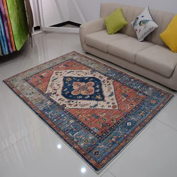 

Vintage Morocco Style Anti-skid Carpet Living Room Bedroom Mat Floral Pattern Absorbent Non-slip Home Decor Delicate Floor Mats