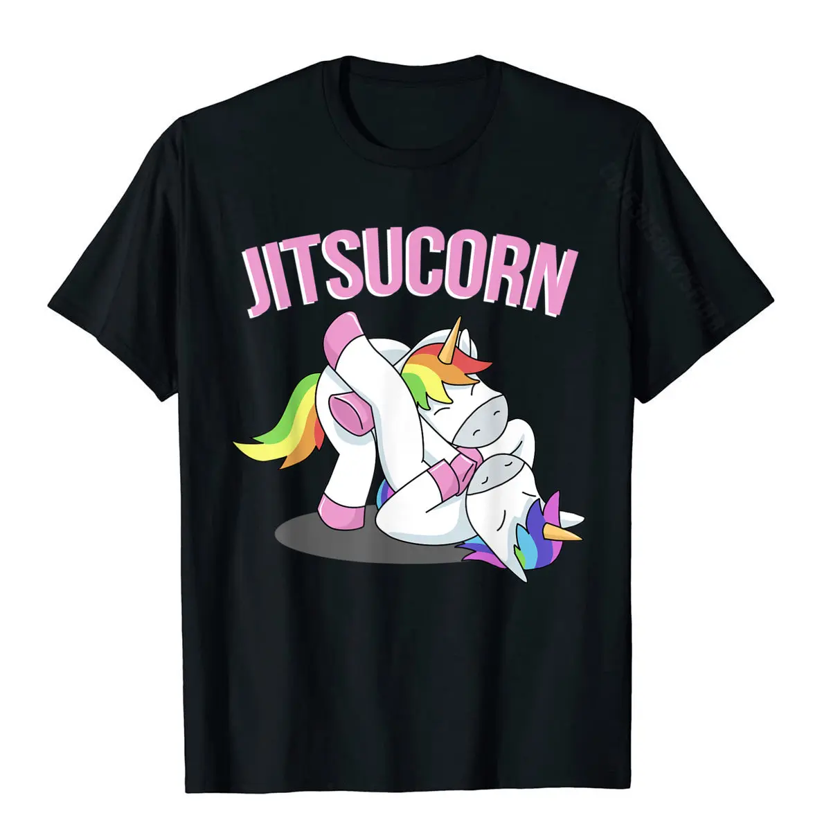 Custom Cotton Top T-shirts for Men Short Sleeve Birthday Tops T Shirt Slim Fit Summer Fall O Neck Tee-Shirts Fashionable Jiu Jitsu Shirts Unicorn Jitsucorn Kids Brazi ian Jujitsu T-Shirt__26 black
