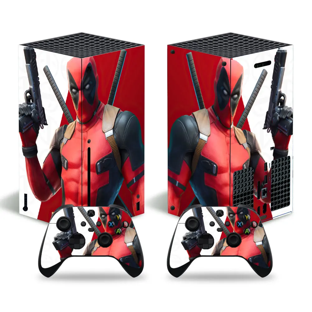 Marvel Iron Man Deadpool Skin Sticker Decal Cover for Xbox Series X Console and 2 Controllers Xbox Series X Skin Sticker Vinyl 