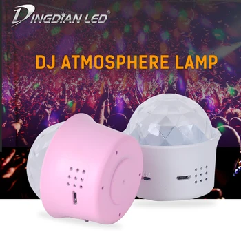 

Voice control DJ lamp USB Rechargeable LED RGB DJ Atmosphere Light Mini Colorful Strong Magnetic Stage Light for Holiday Party