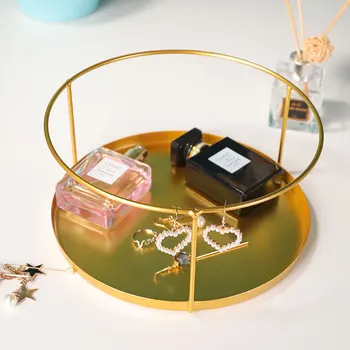 

Nordic Metal Storage Tray Cosmetic Tray Girl Birthday Gift Lipstick Nail Polish Jewelry Display Stand Makeup Brush Storage