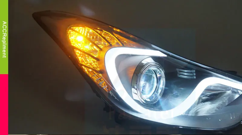 Автомобильный Стайлинг для Hyundai Elantra MD светодиодный фары 2011- Elantra DRL Объектив двойной луч H7 HID Xenon Биксеноновые линзы