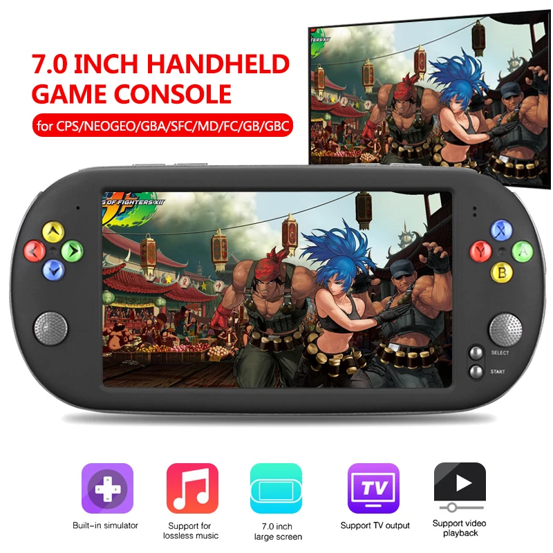 

X16 Portable Handheld Game Players Mini Video Game Console HDMI Screen MP5 Retro for GBA NES Arcade Game Double Rocker 7.0" USB