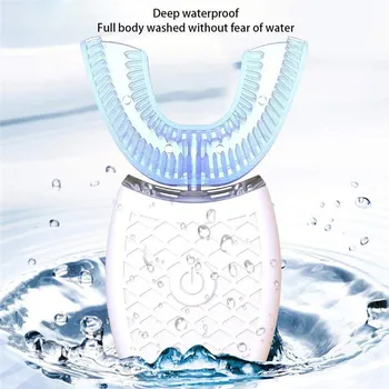 

360 Degrees Intelligent Automatic Sonic Electric Toothbrush U Type Tooth Brush USB Charging Tooth Teeth Whitening Blue Light For