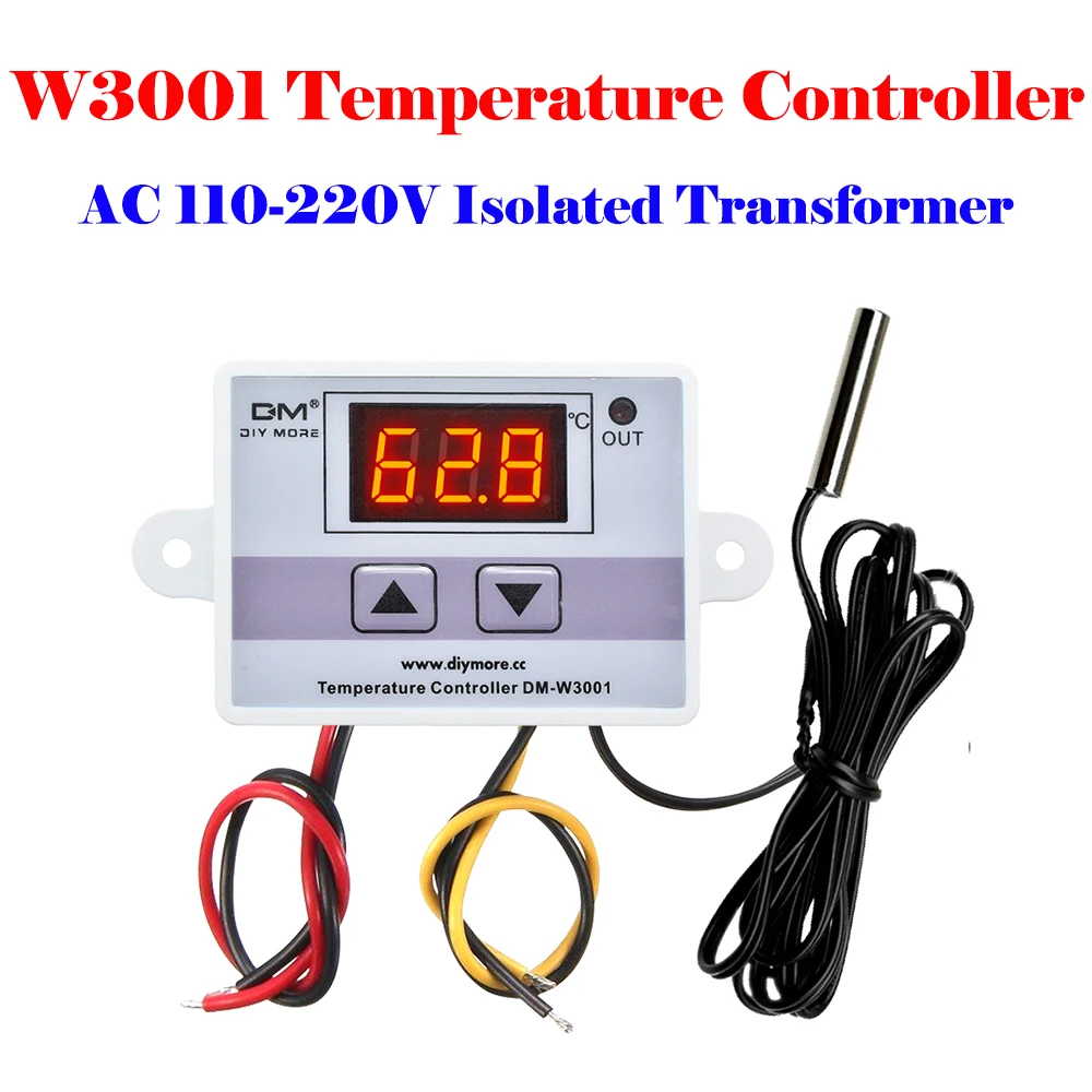 W3001 110V-220V Iso DC 12V 24V AC 110V 220V цифровой регулятор температуры и влажности Термостат гигрометр термометр инкубатор для аквариума - Цвет: W3001 110V-220V Iso