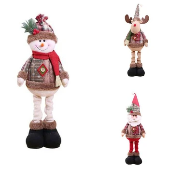 

Christmas Dolls Elk Snowman Santa Claus Standing Doll Xmas Decorations Tree Ornament for Home Kids Gift