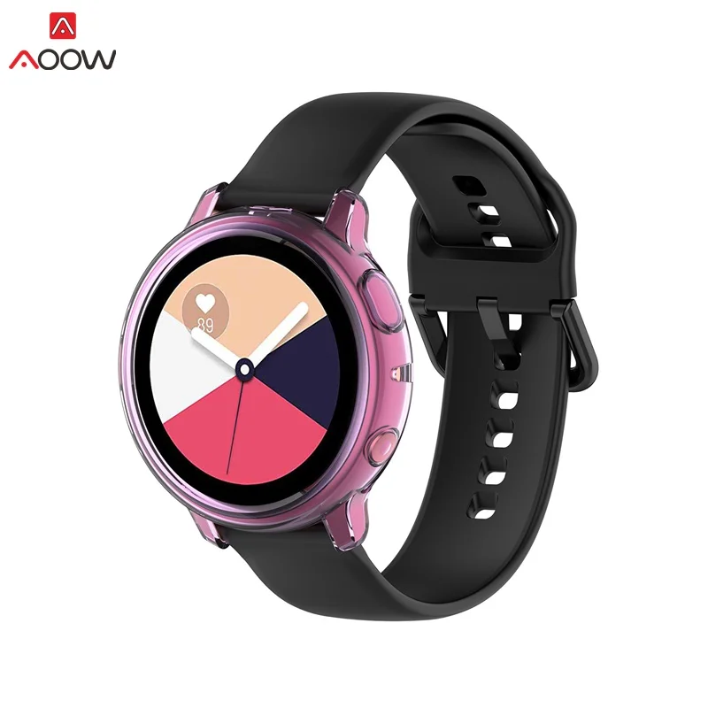 AOOW защитный чехол для samsung Galaxy Watch Active 2 R830 R820 ультра-тонкий полный чехол рамка 40 мм 44 мм чехол для часов