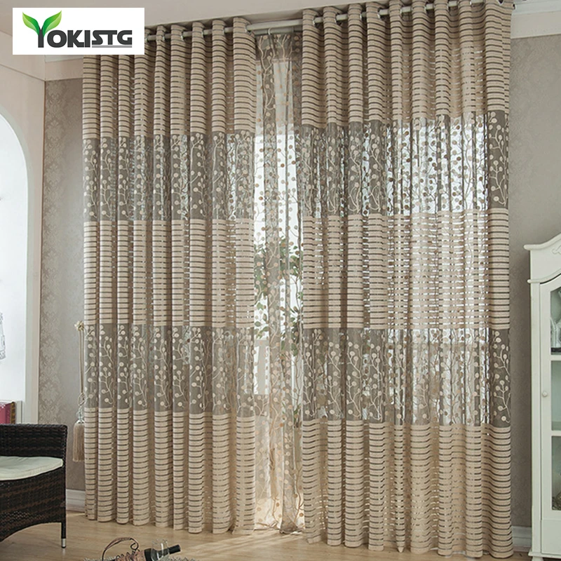 

YokiSTG Modern Shade Net Window Sheer Stripe Curtains For Living Room Bedroom Kitchen Blinds Windows Treatments Fabric