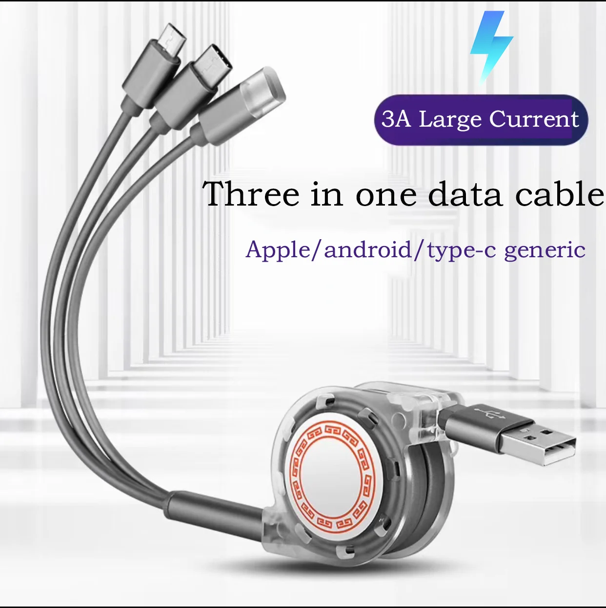 3 в 1 usb type C Micro USB кабель c для samsung Galaxy S8/S9/S10 Plus iPhone зарядного устройства м Быстрая