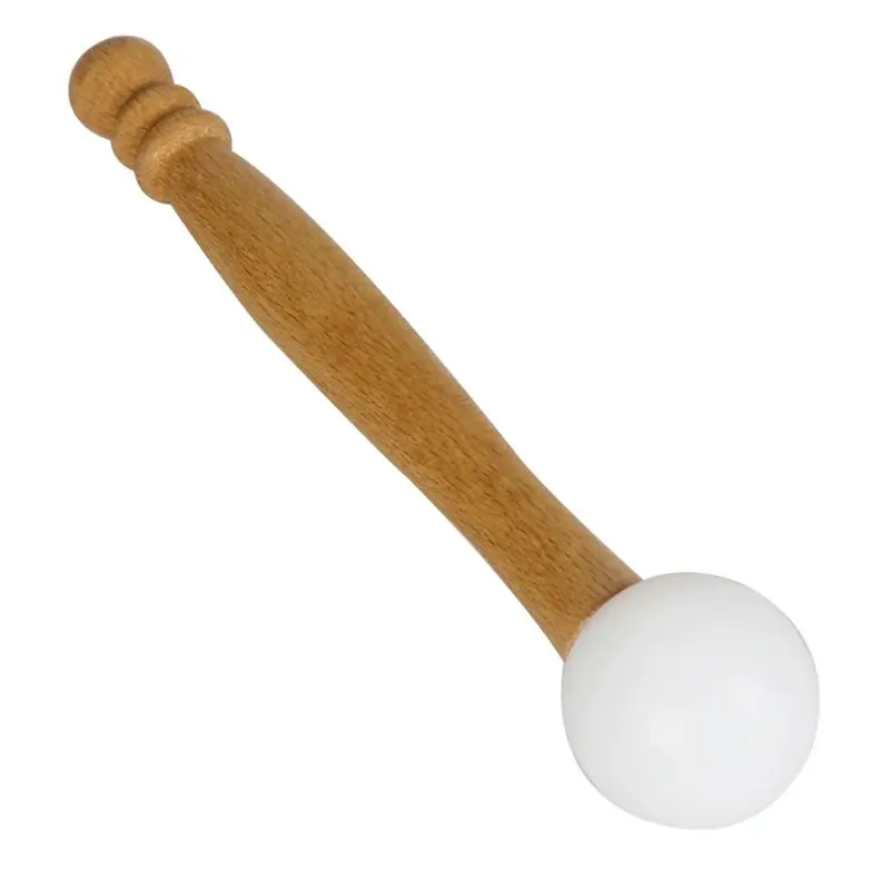 Rubber Mallet Stick Beater for Crystal Singing Bowl Wooden Handle Professional Sound Bowl Striker with Rubber Ring Meditation