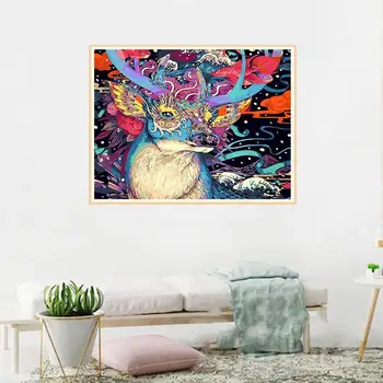 

40*50cm Diy Digital Oil Painting Set Adult Kids Hand Painted Art Deer Picture Decor Animals Wall Tool Colorful Modern Home G9S5
