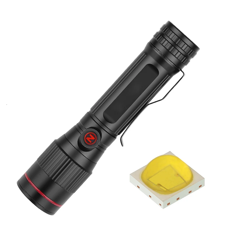 Brightest XHP90 Rechargeable LED Flashlight Powerful XHP70.2 Torch Super Waterproof Zoom Hunting Light Use 18650 or 26650 Battey