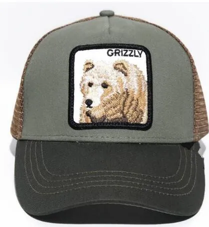 

High quality Summer trucker cap mesh snapback hip hop hats for men embroidery baseball cap embroidery GRIZZLY A