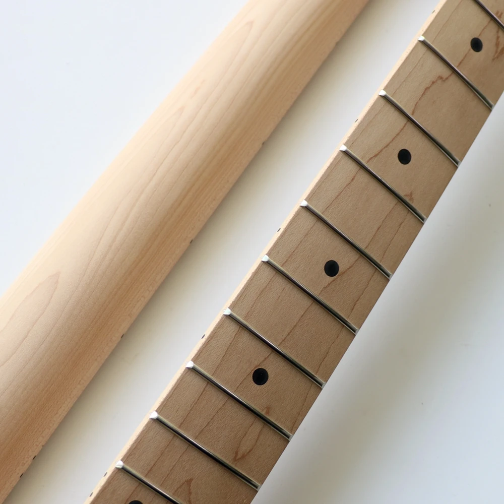 Paddle headstock 22 fret Roasted Maple guitar neck unfinished for custom Strat and tele style guitars kits with bone nut