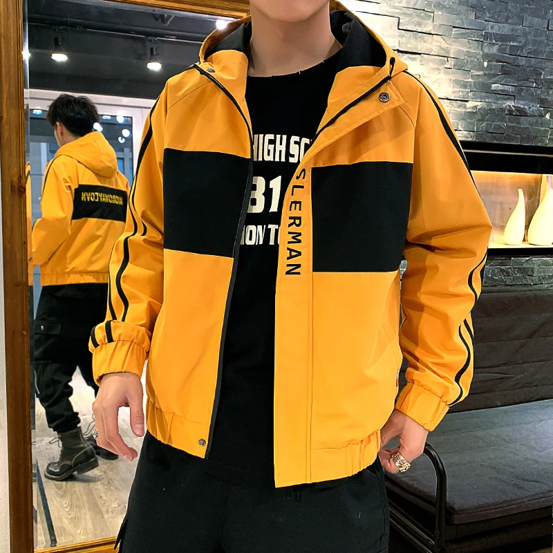 

Mens Jackets Spring Autumn High Street Pocket Bomber Male Jacket Windbreaker Breathable Fashion Outwear Thin Coat Casual Hooded