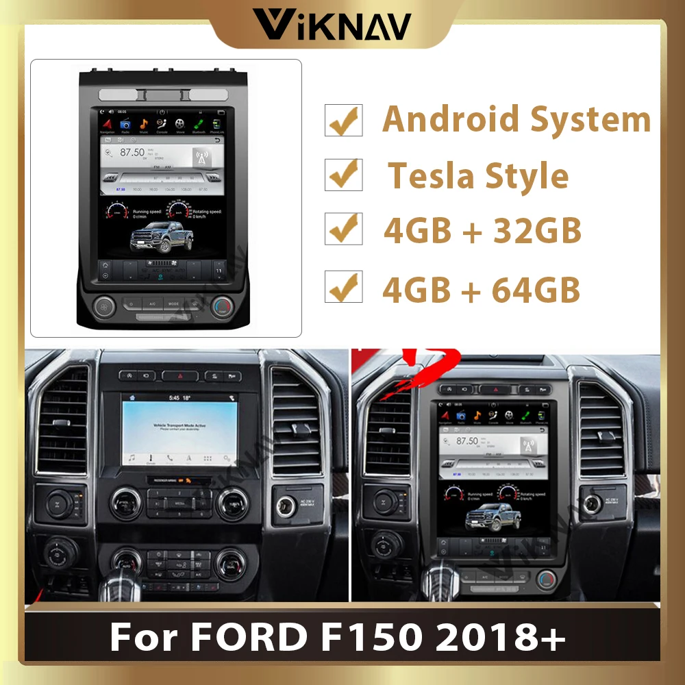 

12.1 inch Android System vertical screen Car Multimedia DVD Player For-FORD F150 2018+ car radio player GPS navigation
