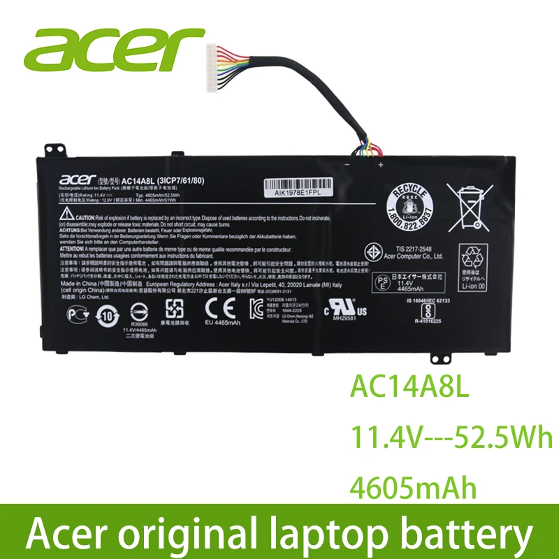 Оригинальная новая аккумуляторная батарея для ноутбука AC14A8L Acer Aspire VN7 571 571G 591 591G